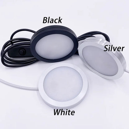 5V USB Under Cabinet LED Puck Lights for Shelf Counter Lighting