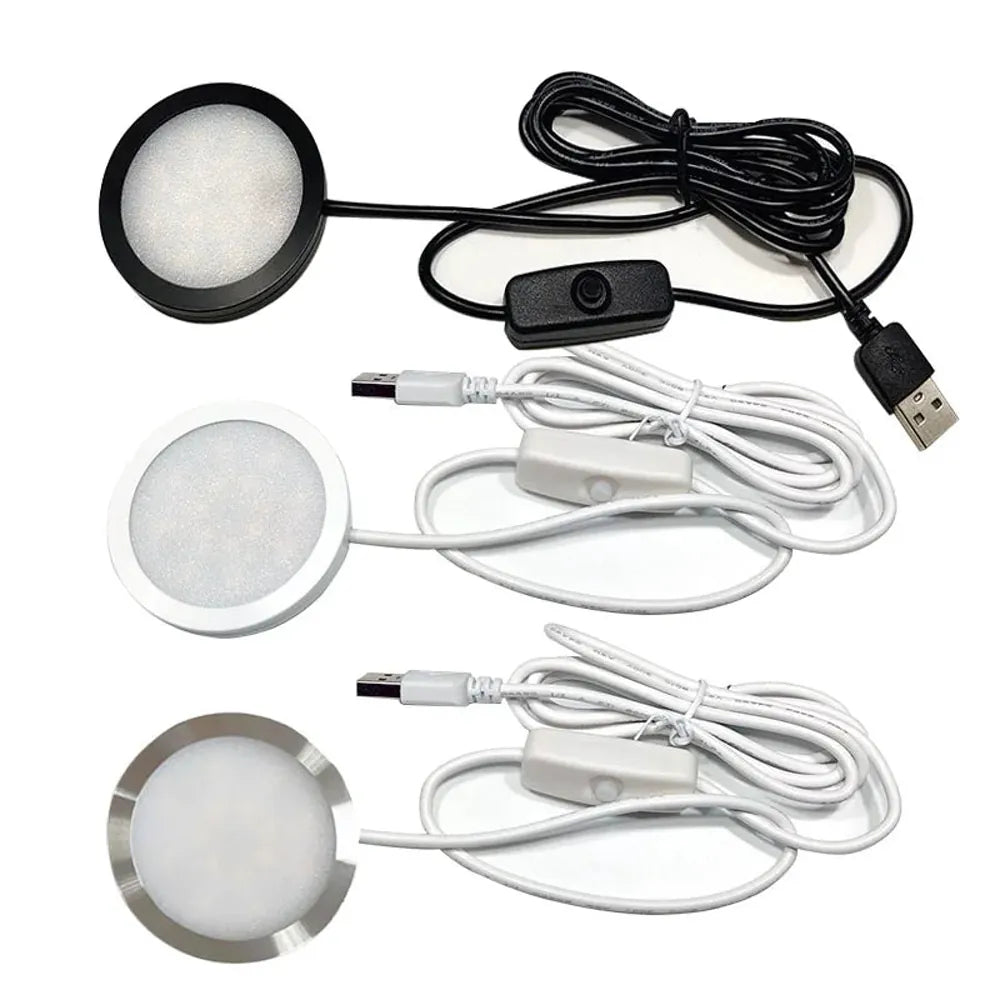 Usb Led Switch USB Under Cabinet LED Puck Lights — Switch Control, High CRI, Aluminum ...
