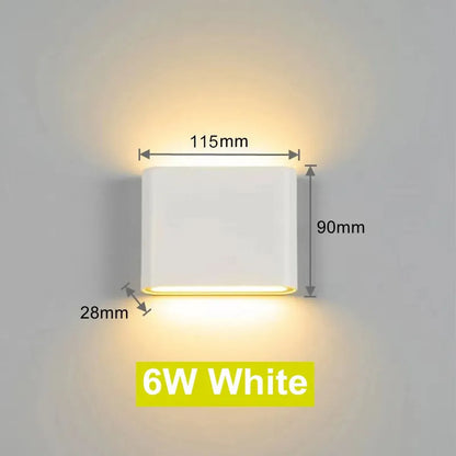 6/12W Aluminium LED-Wandleuchte, wasserdicht, für Gartenbeleuchtung, Wohnzimmer, Treppenhaus