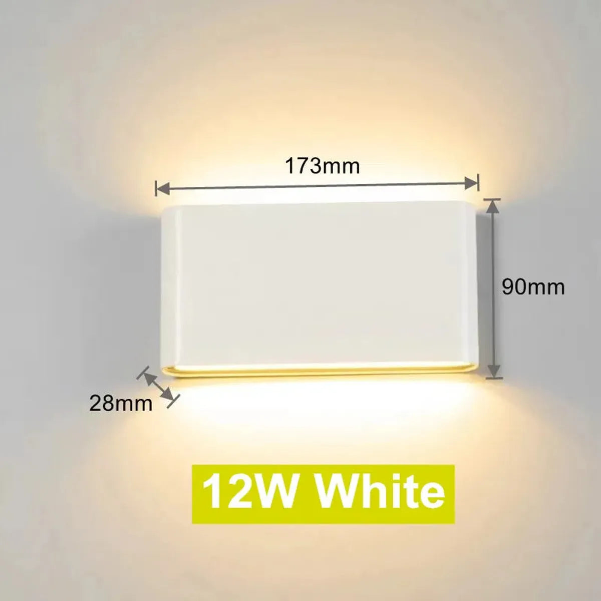 Rectangular Up Light 6/12W Rectangular Up & Down Aluminum LED Wall Light for Exterior Walls ...