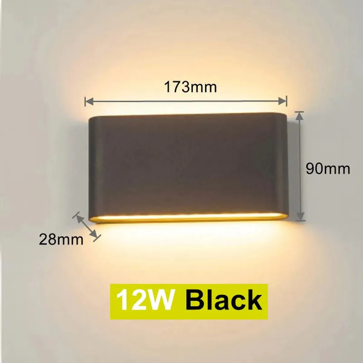 Rectangular Up Light 6/12W Rectangular Up & Down Aluminum LED Wall Light for Exterior Walls ...