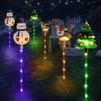 6PCS Solar Christmas Pathway Lights Christmas LED Stake Lights with Waterproof - Lumaz