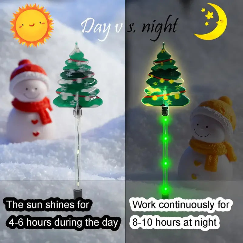 6PCS Solar Christmas Pathway Lights Christmas LED Stake Lights with Waterproof - Lumaz