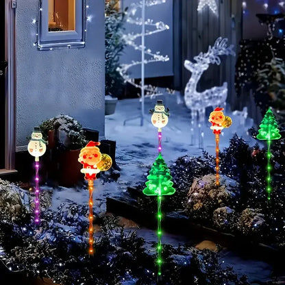 6PCS Solar Christmas Pathway Lights Christmas LED Stake Lights with Waterproof - Lumaz