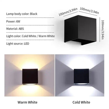 6W LED Outdoor Wall Lights With Adjustable Surface Garden Porch Wall Sconce