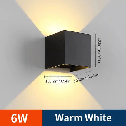 6W LED Outdoor Wall Lights With Adjustable Surface Garden Porch Wall Sconce