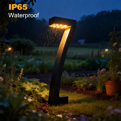 7-Shaped Solar Pathway Lights - Downward Glow, Auto Dusk to Dawn, IP65 Protection