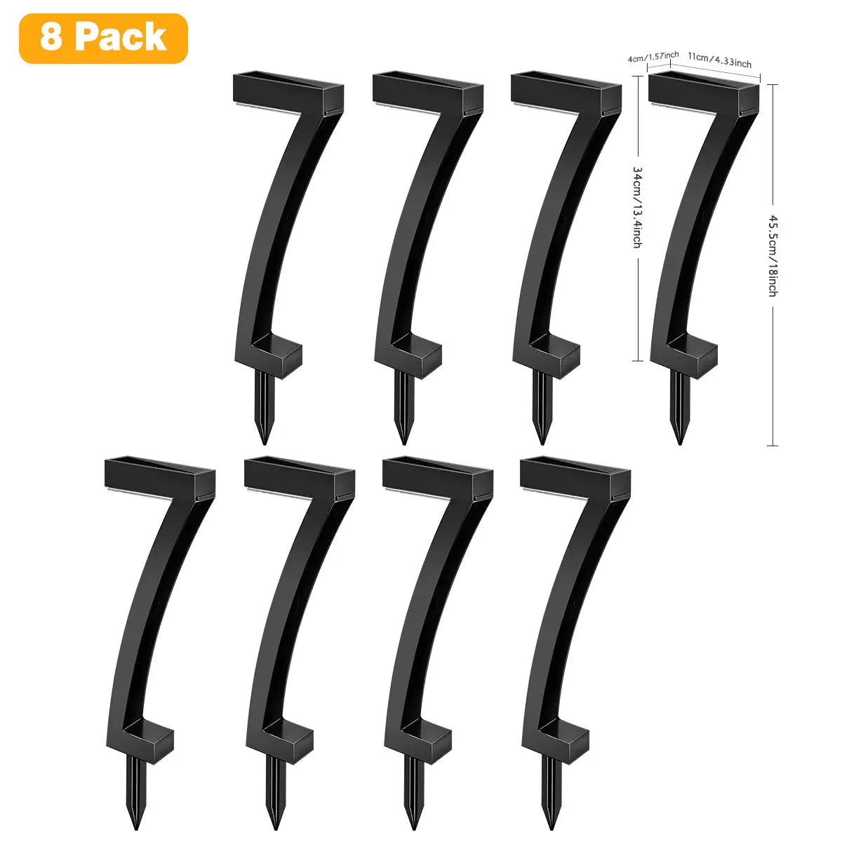 7-Shaped Solar Pathway Lights - Downward Glow, Auto Dusk to Dawn, IP65 Protection