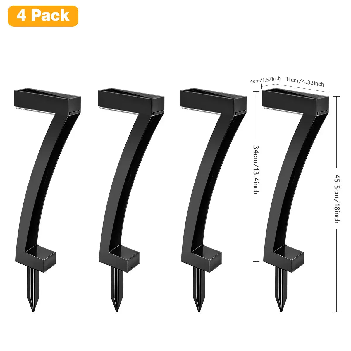7-Shaped Solar Pathway Lights - Downward Glow, Auto Dusk to Dawn, IP65 Protection