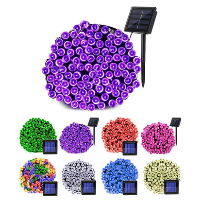 7m12m22m Led Christmas Lights Waterproof Solar Outdoor String Lights - Lumaz