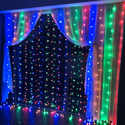 8 Mode LED Curtain Light Connectable Christmas Icicle Lights 3x13x23x36x3m - Lumaz