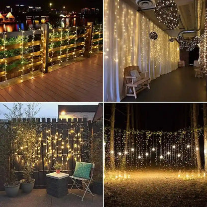 8 Mode LED Curtain Light Connectable Christmas Icicle Lights 3x13x23x36x3m - Lumaz