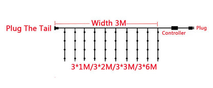 8 Mode LED Curtain Light Connectable Christmas Icicle Lights 3x13x23x36x3m - Lumaz