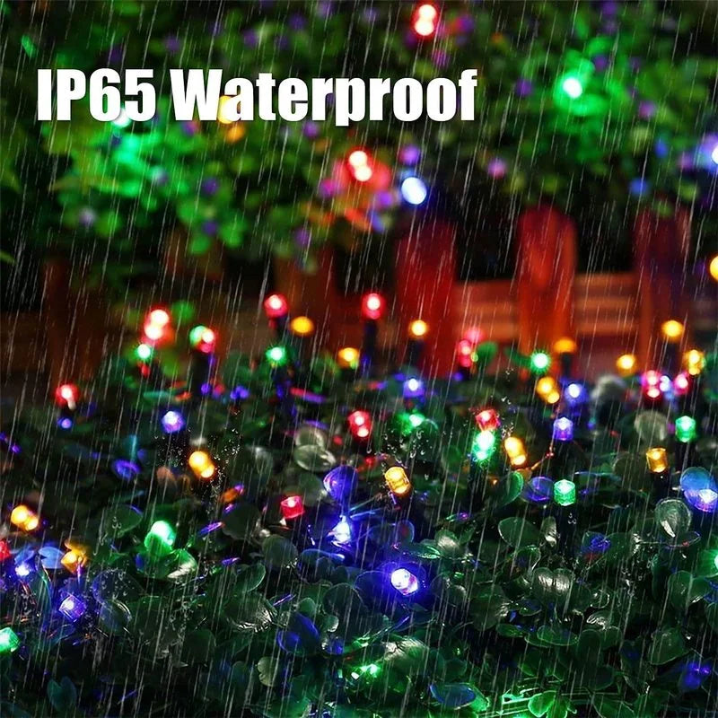 Mini Led String Spotlights 8-Mode Solar Mini LED Outdoor String Lights - Multi-Color, IP67 Waterp ...