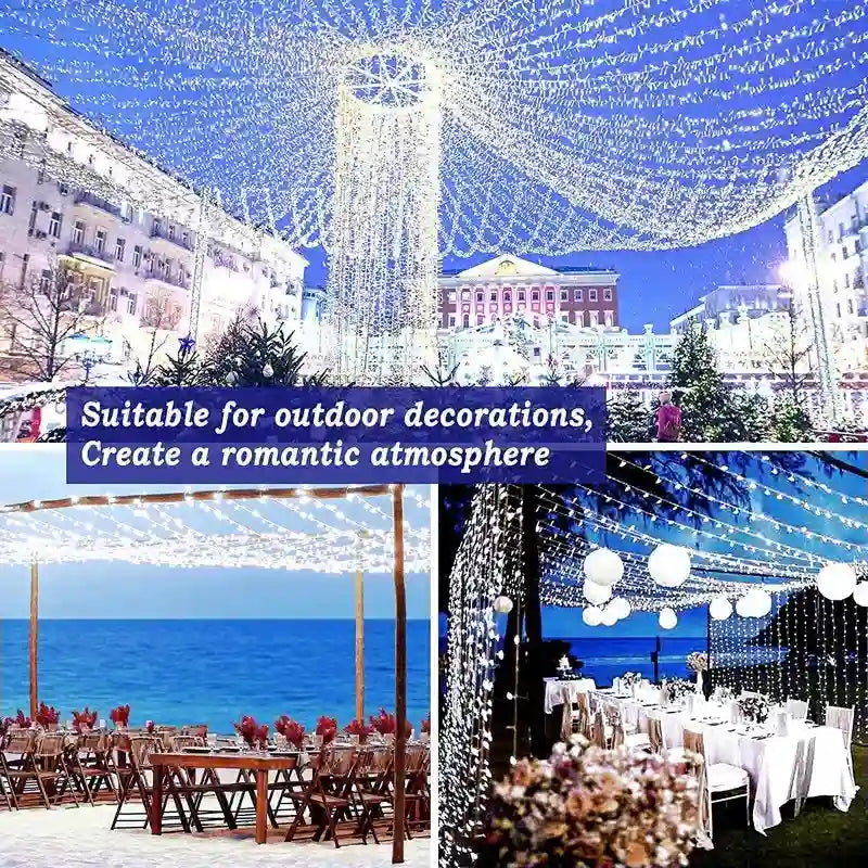 8 Mode Solar Outdoor String Lights Led Christmas Lights 8-33m - Lumaz