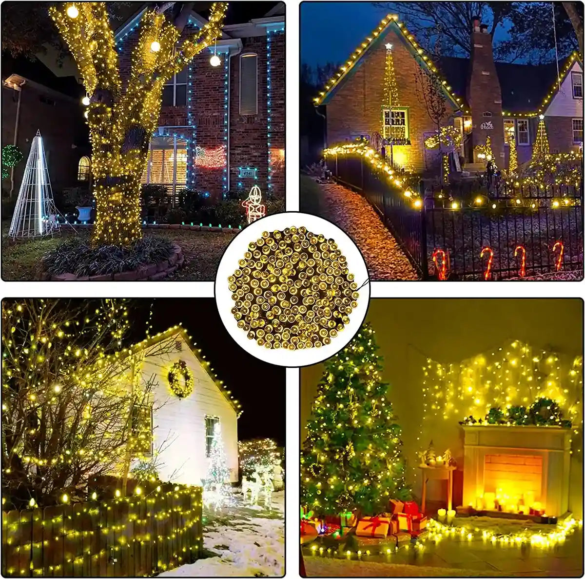 Mini Led String Spotlights 8-Mode Solar Mini LED Outdoor String Lights - Multi-Color, IP67 Waterp ...