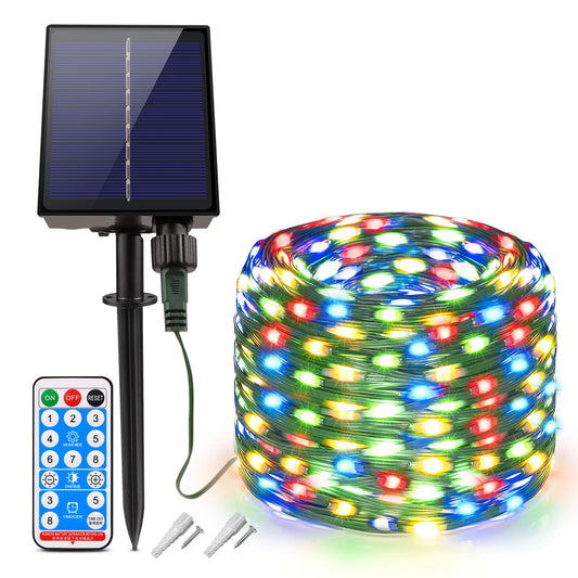 8 Modes Solar Outdoor String Lights Fast Charge Christmas Fairy Lights Waterproof - Lumaz