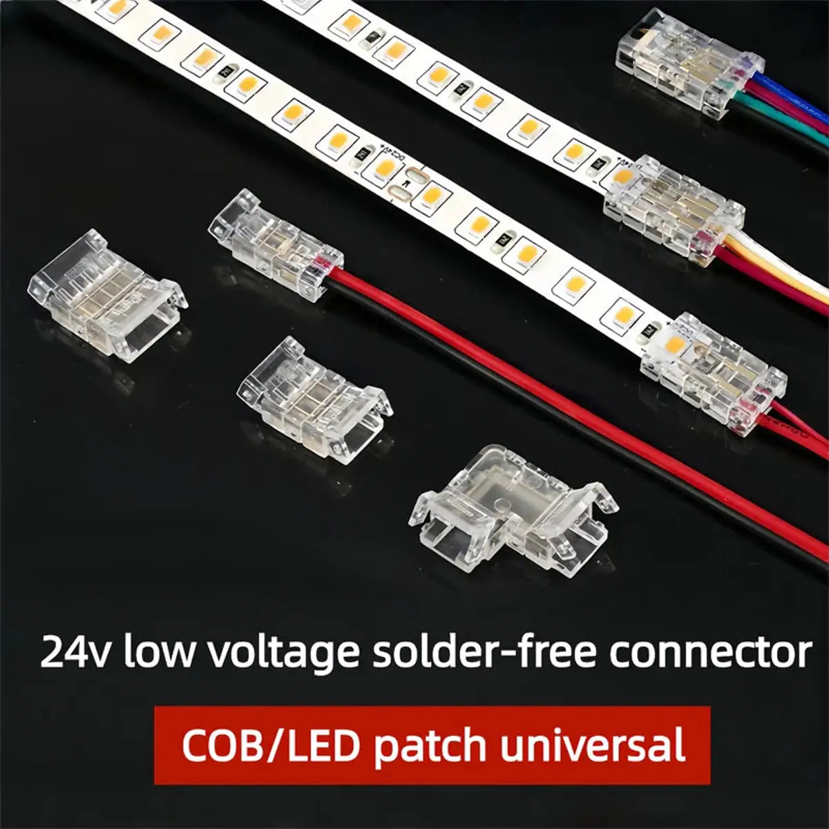 8mm COB/SMD LED Strip Lights Connector - Welding-Free, 12V/24V