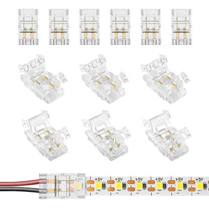 8mm COB/SMD LED Strip Lights Connector - Welding-Free, 12V/24V