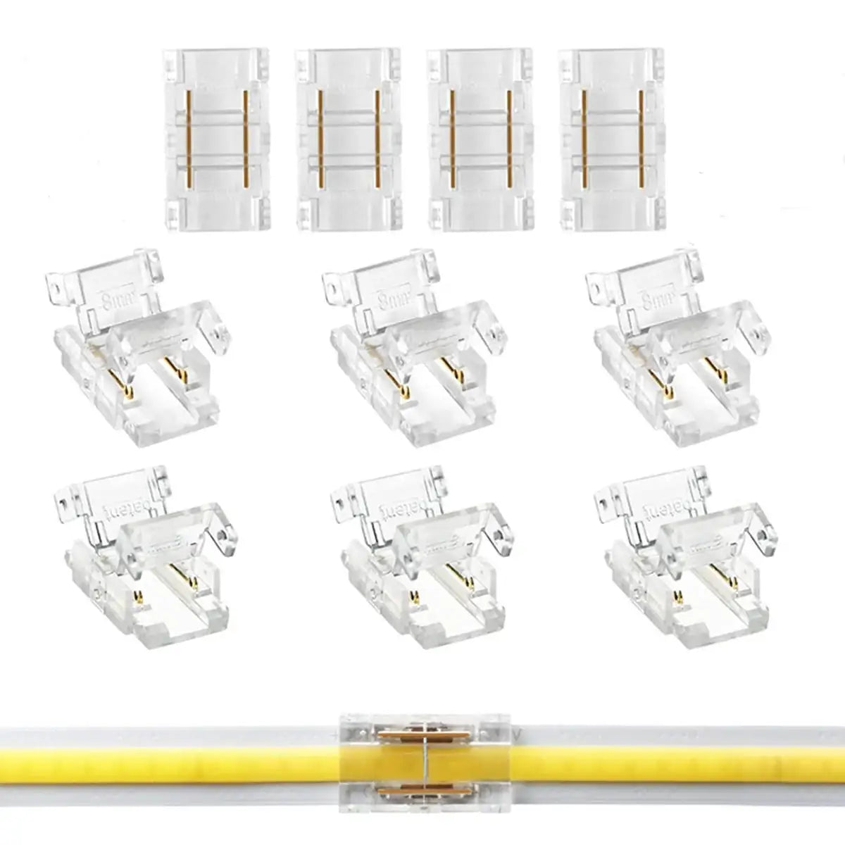 8mm COB/SMD LED Strip Lights Connector - Welding-Free, 12V/24V
