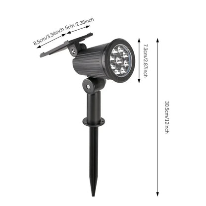 9 LEDs Outdoor Solar Spotlights IP65 Waterproof Brightness Adjustable for Garden Decor
