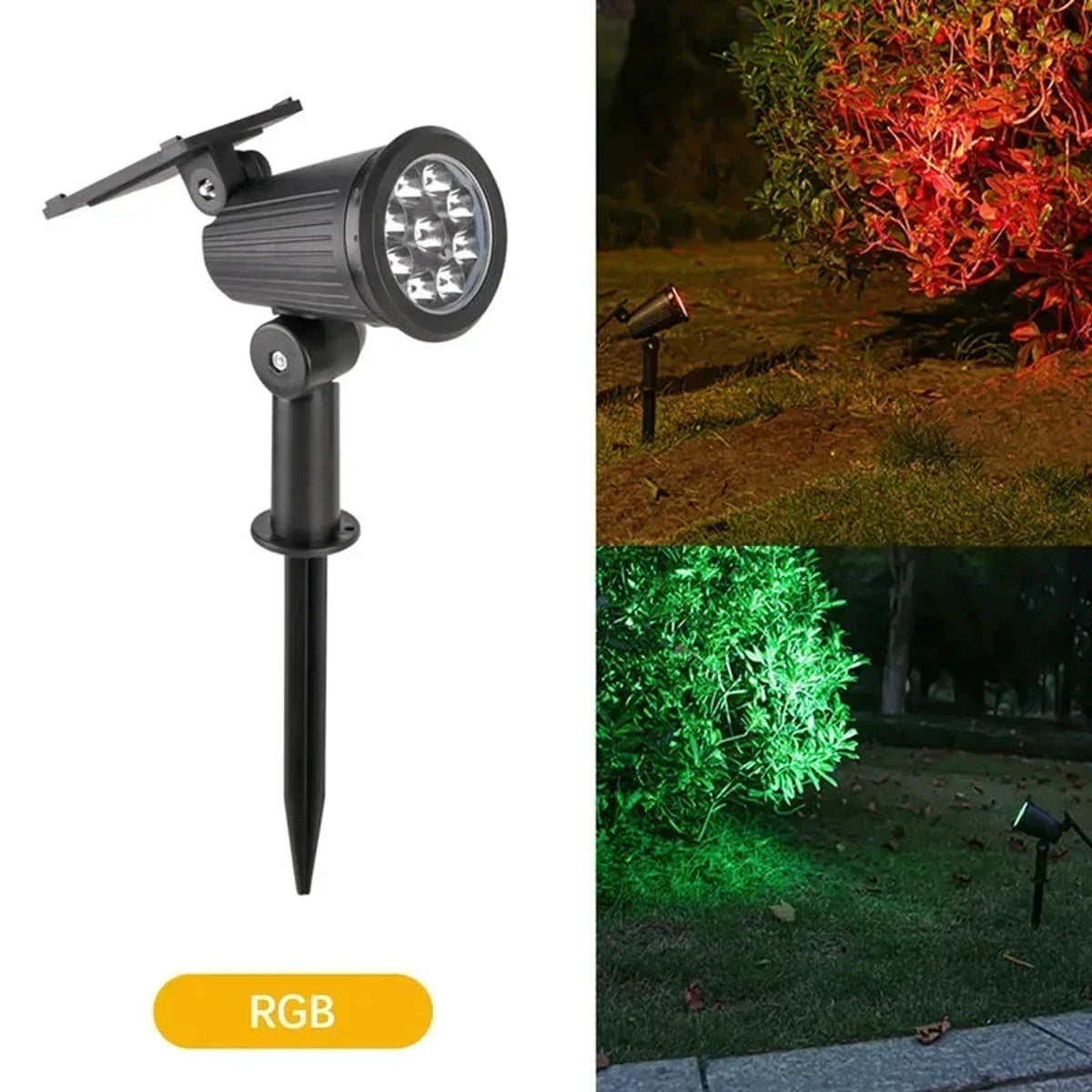 9 LEDs Outdoor Solar Spotlights IP65 Waterproof Brightness Adjustable for Garden Decor
