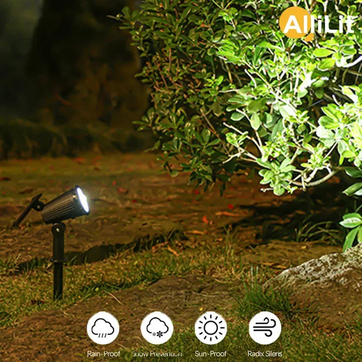 9 LEDs Outdoor Solar Spotlights IP65 Waterproof Brightness Adjustable for Garden Decor
