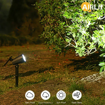 9 LEDs Outdoor Solar Spotlights IP65 Waterproof Brightness Adjustable for Garden Decor