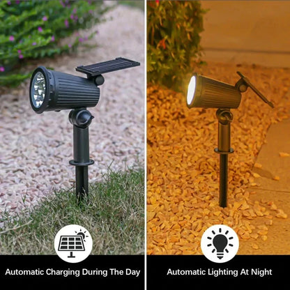 9 LEDs Outdoor Solar Spotlights IP65 Waterproof Brightness Adjustable for Garden Decor