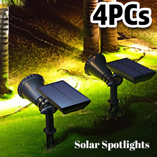 9 LEDs Outdoor Solar Spotlights IP65 Waterproof Brightness Adjustable for Garden Decor