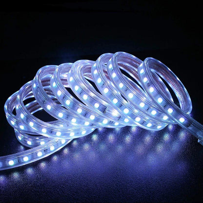 220V SMD 5050 IP67 Waterproof Flexible LED Strip Light With Switch Plug, 60LEDs, RGB Light - Lumaz