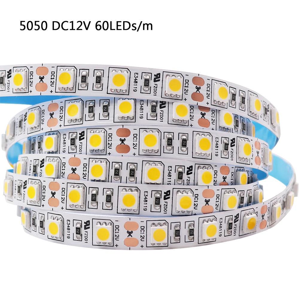 12V LED Strip Light SMD 5630 RGB 120led 60LED 240LED With 9 Colors 5M - Lumaz