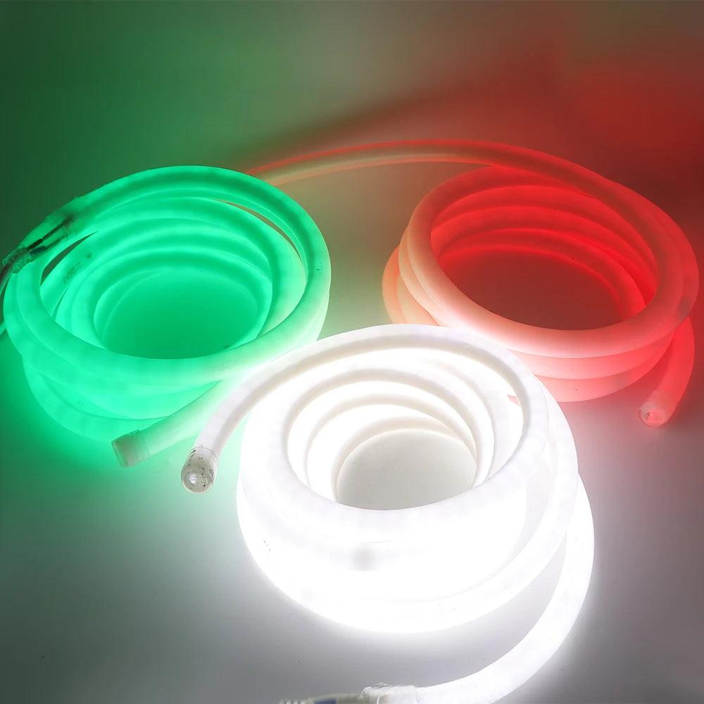 220V IP67 Waterproof 360 Round Neon Led Strip Light With SMD 2835 Tube Flexible Rope Lights - Lumaz