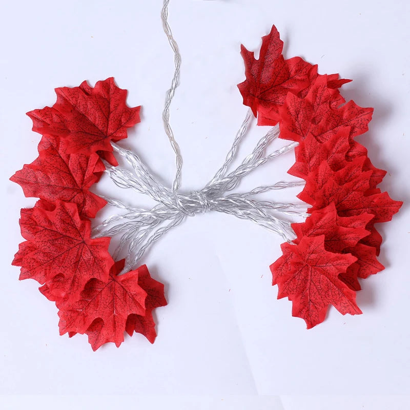 2/3/6M USB/Battery Operated Artificial Maple Leaves LED String Lights Christmas Garland Lights - Lumaz