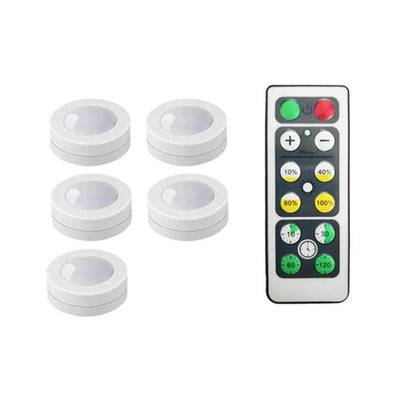 Battery Operated Remote Control Under Cabinet Led Puck Light (White) - Lumaz