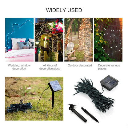 7m/12m/22m Led Christmas Lights, Waterproof Solar Outdoor String Lights