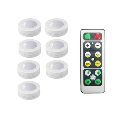 Battery Operated Remote Control Under Cabinet Led Puck Light (White) - Lumaz