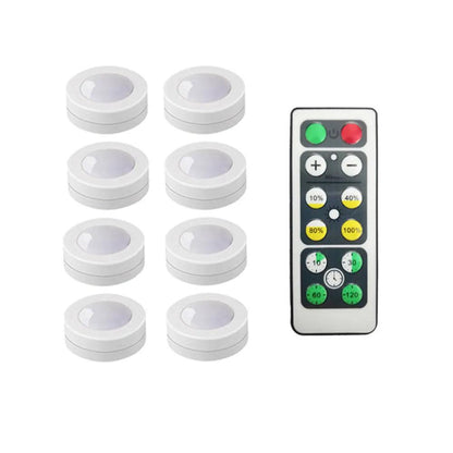 Battery Operated Remote Control Under Cabinet Led Puck Light (White) - Lumaz