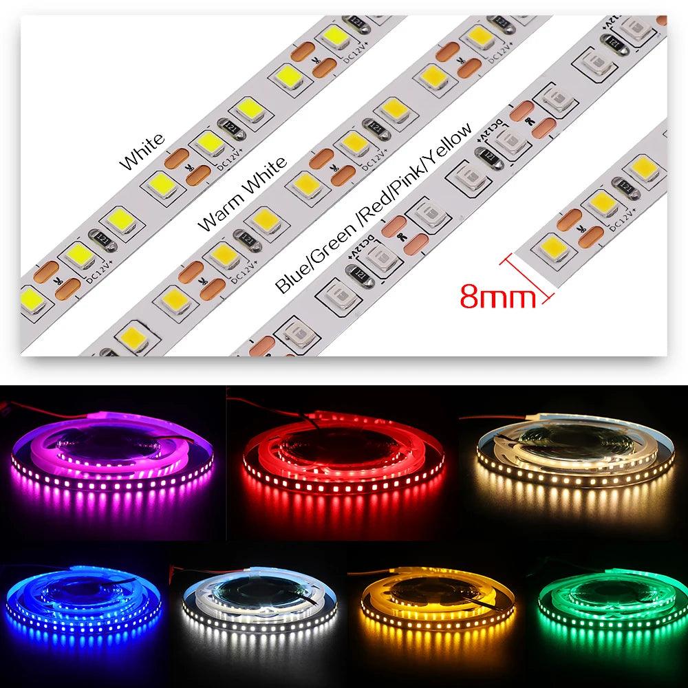 12V LED Strip Light SMD 5630 RGB 120led 60LED 240LED With 9 Colors 5M - Lumaz