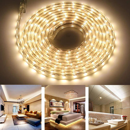 220V SMD 5050 IP67 Waterproof Flexible LED Strip Light With Switch Plug, 60LEDs, RGB Light - Lumaz