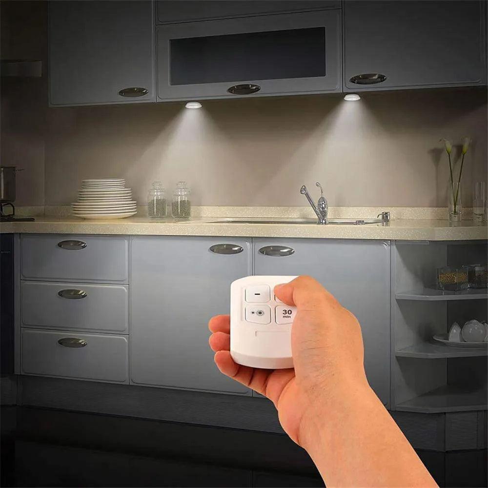 Battery Operated Dimmable COB LED Puck Lights For Kitchen Cabinet - Lumaz