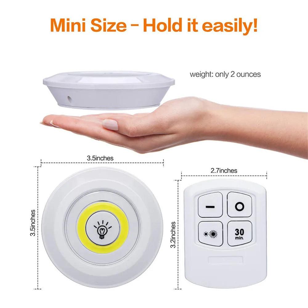 Battery Operated Dimmable COB LED Puck Lights For Kitchen Cabinet - Lumaz