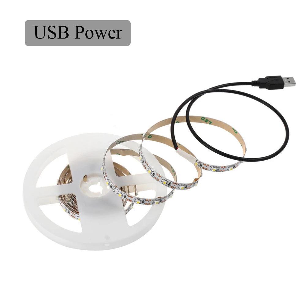 5V USB Power Touch Dimmer LED Strip Light SMD 2835 60LED Cabinet Lights - Lumaz