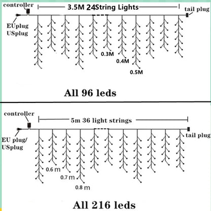 IP65 7-20M LED Christmas Icicle Lights For Street Eave Decor - Lumaz