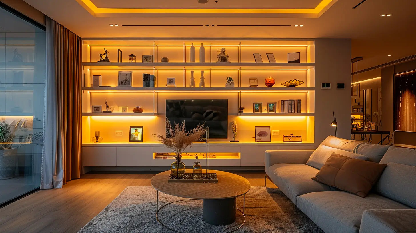 showcase for LED strip light shelf lighting