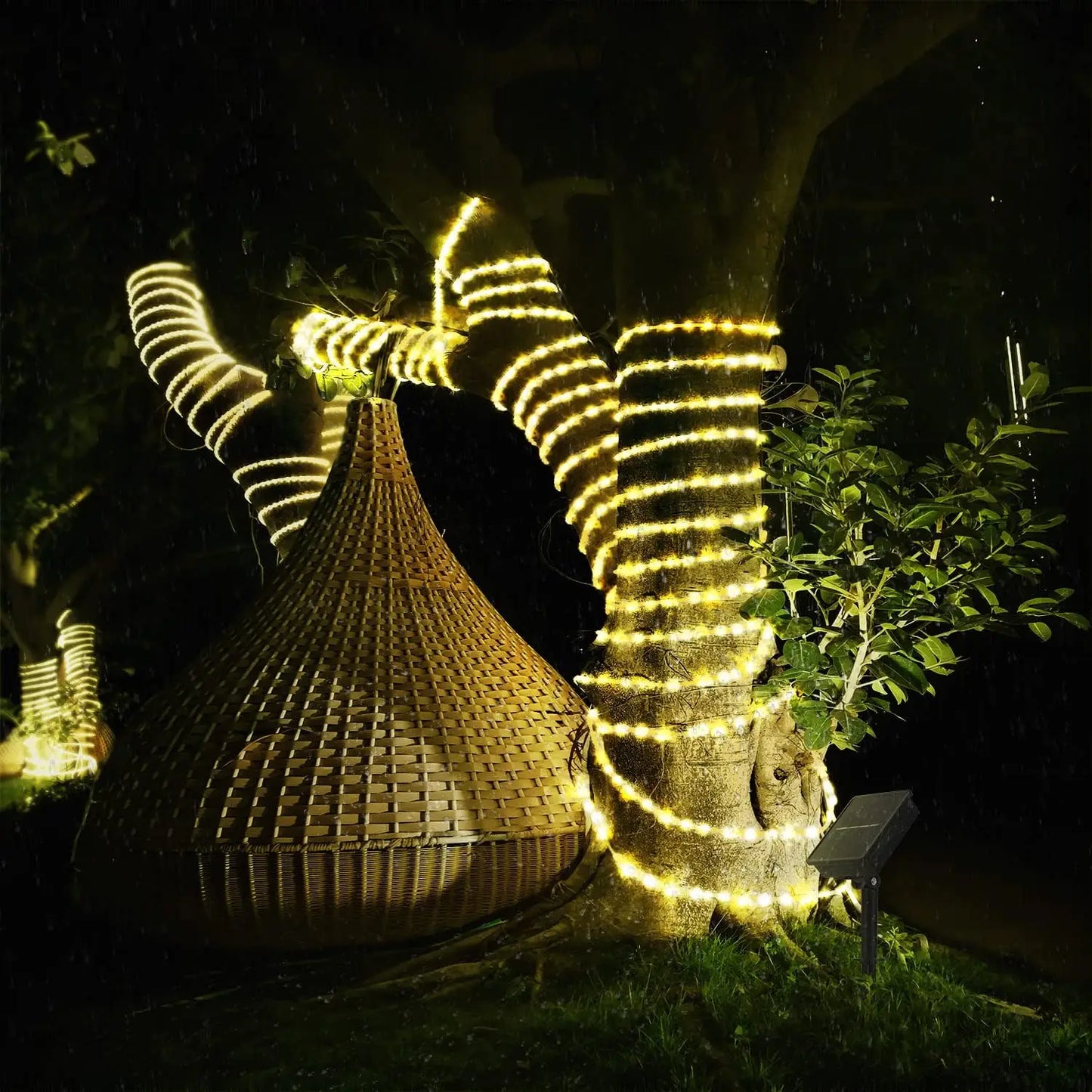 Solar Outdoor Tube Rope Lights, LED Fairy String Lights For Garden Christmas Decoration