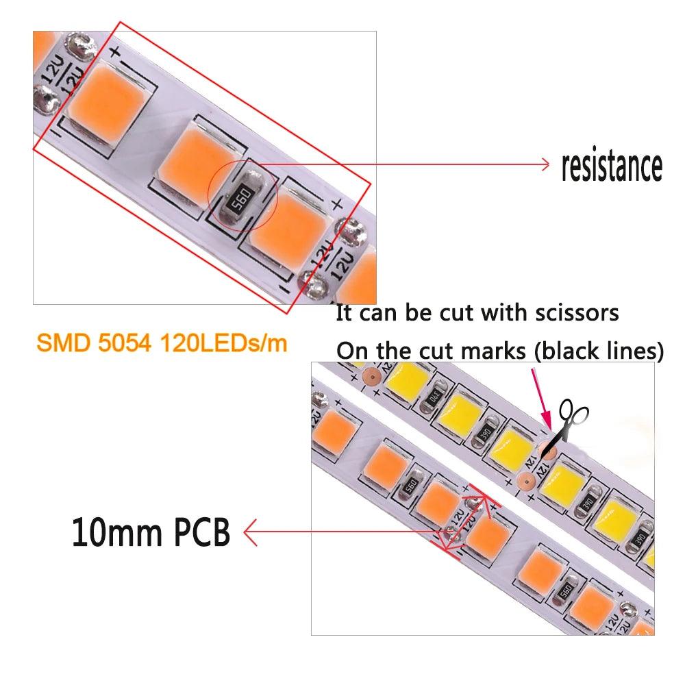 12V LED Strip Light SMD 5630 RGB 120led 60LED 240LED With 9 Colors 5M - Lumaz