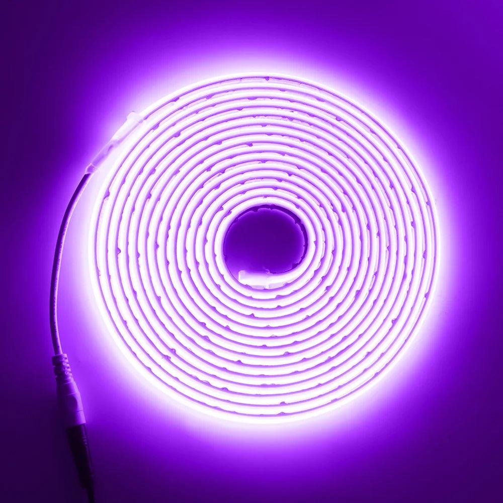 12V IP68 Waterproof COB Neon LED Strip Light With DC Plug, 320LEDs, Lighting RA90 Flexible Silicone Tube Tape Light - Lumaz