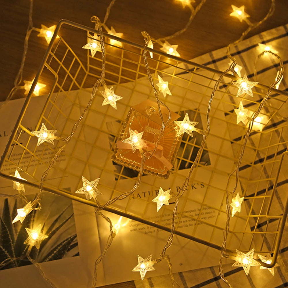 LED Outdoor String Lights - Star Chain Lights, Fairy Lights With USB Plug