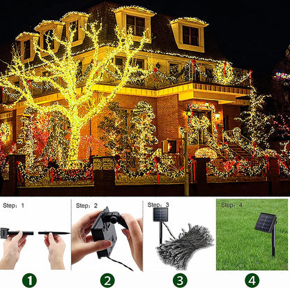 8 Mode Solar Outdoor String Lights Led Christmas Lights 8-33m